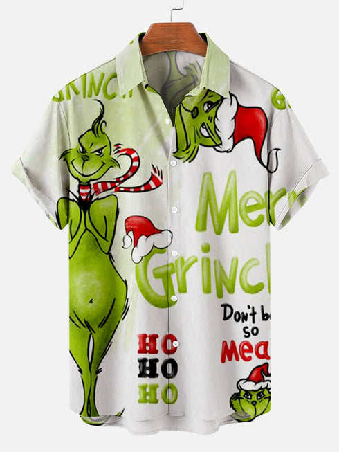 Men's Christmas Funny Graphic Short Sleeve Hawaiian Shirt